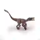 Juguete Figura Velociraptor Con Plumas Gris Detalladas Niños