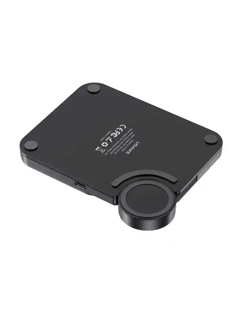 Cargador Inalámbrico 3en1 Para Celular, Earpods Y Smartwatch 15w Negro