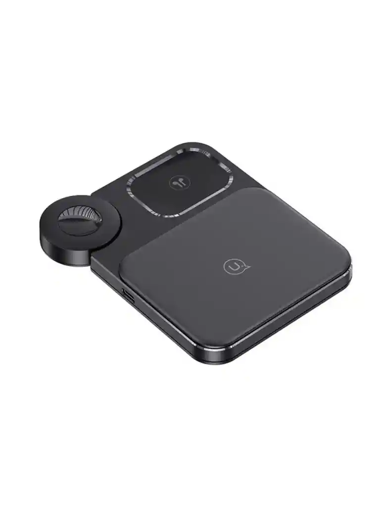 Cargador Inalámbrico 3en1 Para Celular, Earpods Y Smartwatch 15w Negro