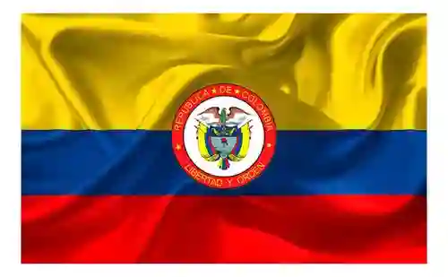 Bandera Con Escudo De Colombia Satin 1.52mx95cm
