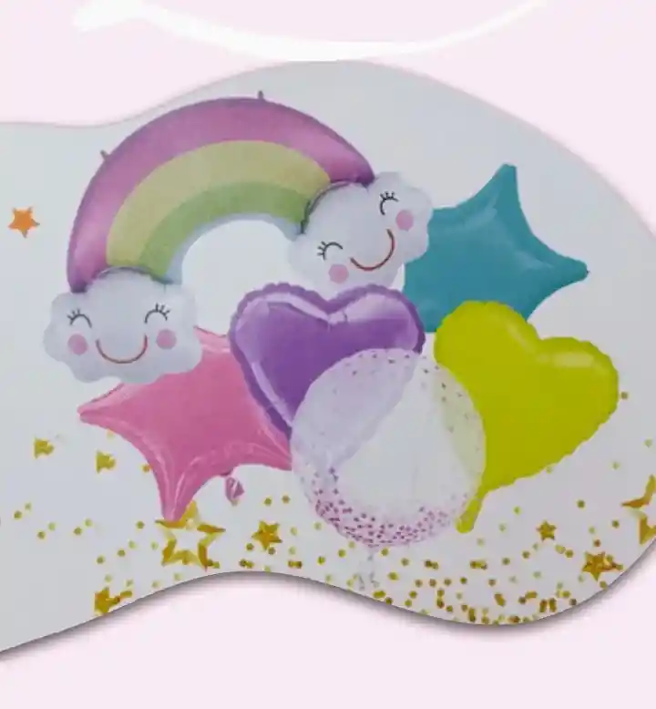 Bouquet X 6 Globos Arco Iris