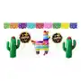 Kit Decoración Fiesta Mexicana Cactus Burro Globos Guirnalda