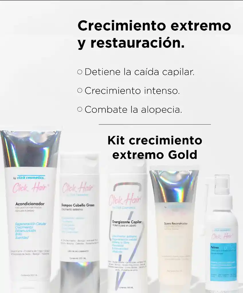 Kit De Crecimiento Extremo Gold Click