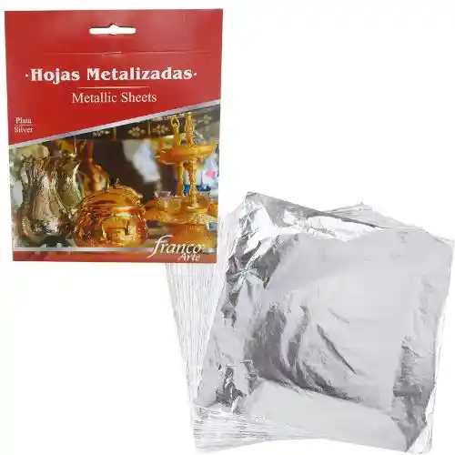 Franco Arte Hojas Metalizadas Para Decorar - Plata, X25