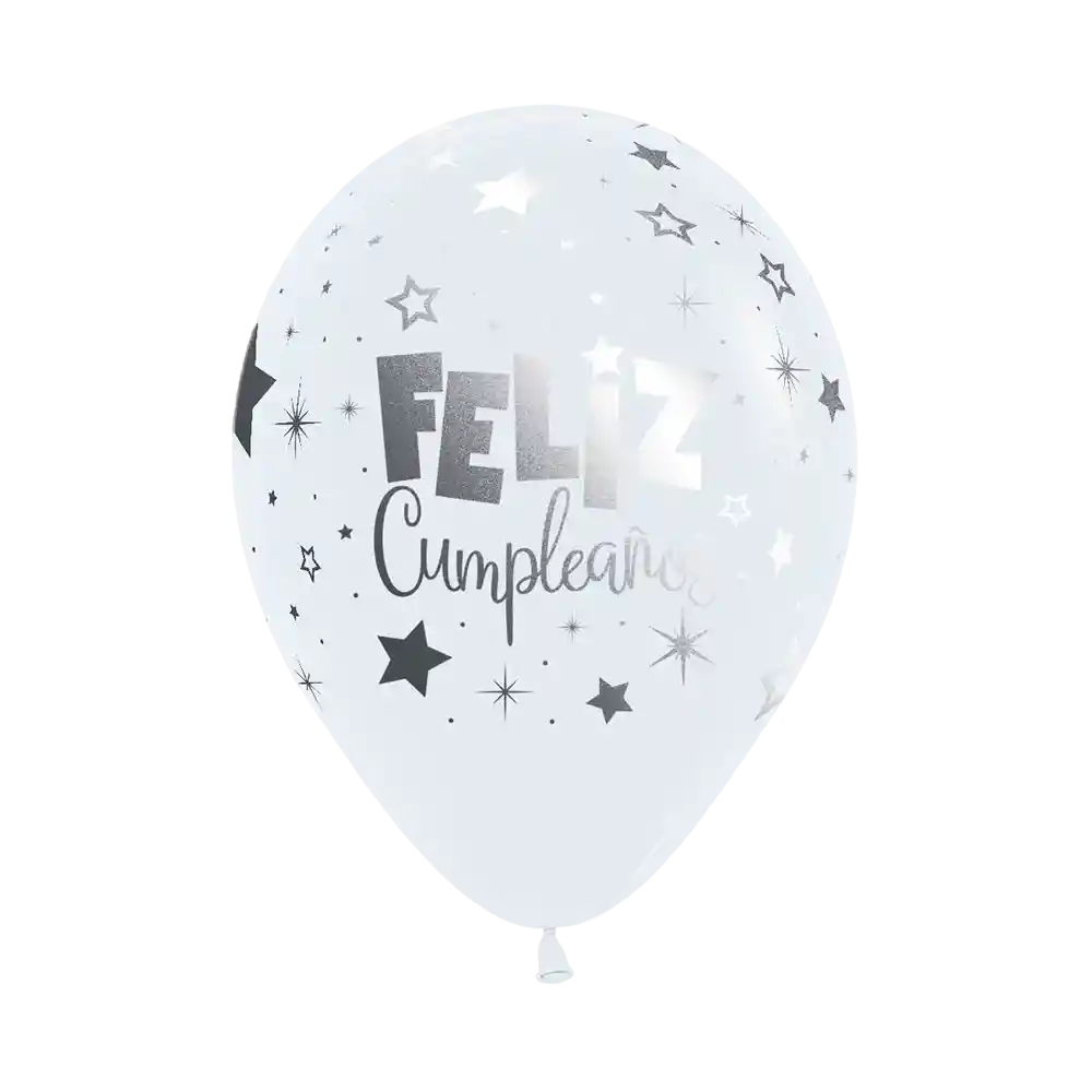 Bombas Globo Biodegradable De Latex Feliz Cumpleaños Fantasia Mink Blanca R12