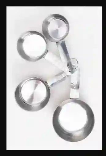 Set De 4 Cucharas Medidoras En Acero Inoxidable Redondas