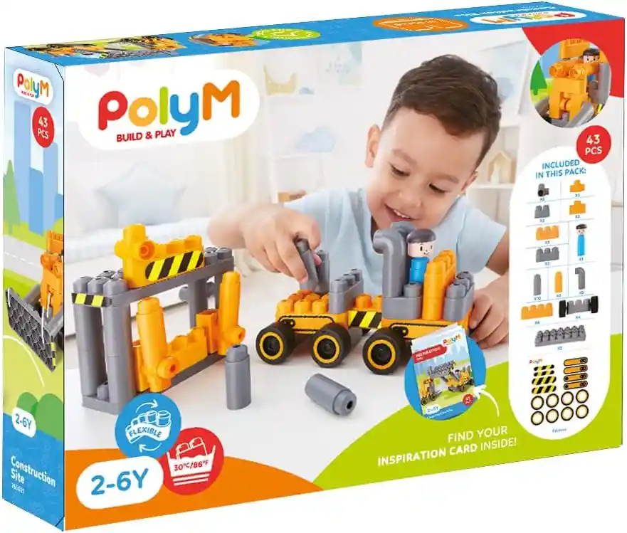 Set Infantil De Construcción Motricidad Montacarga Niños