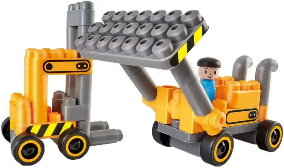 Set Infantil De Construcción Motricidad Montacarga Niños