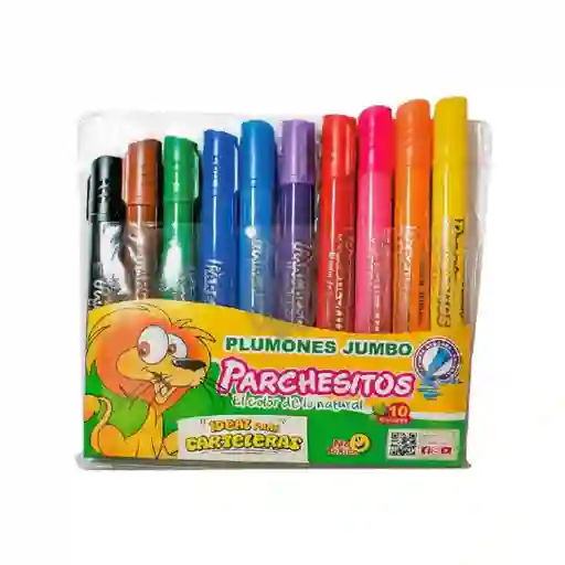 Plumones Jumbo X 10 Parchesitos