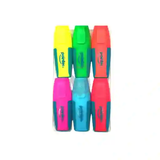 Resaltador Pointer Fluorescente X 6 Cortos