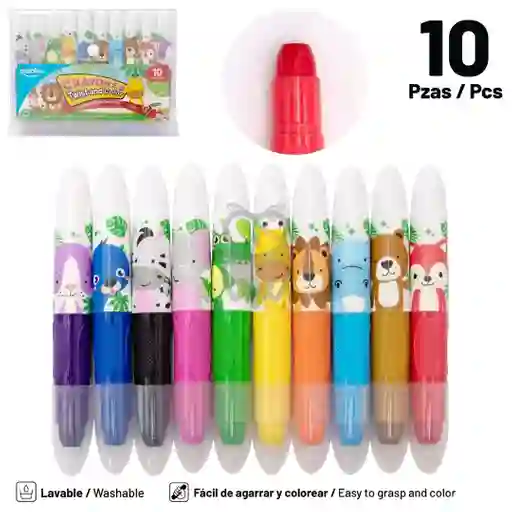 Crayones De Gel Retráctil Gira Y Crea X 10 Pointer
