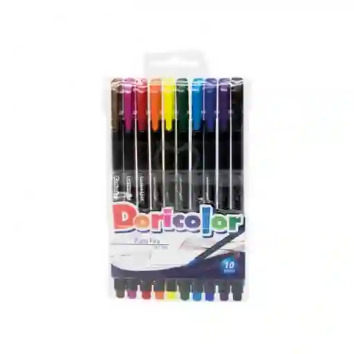 Marcador Trazo Fino X 8 Doricolor Colores Intensos