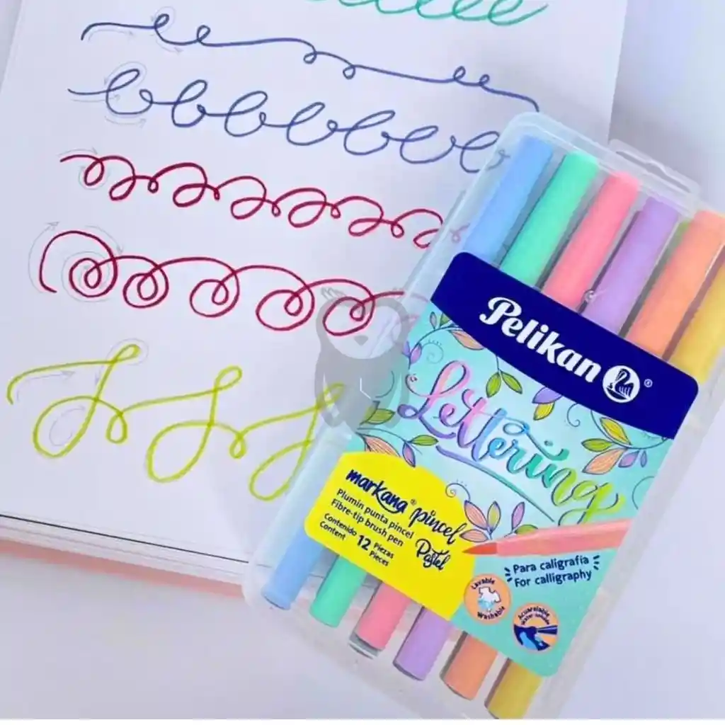 Marcador Lettering Pelikan X 12 Punta Pincel