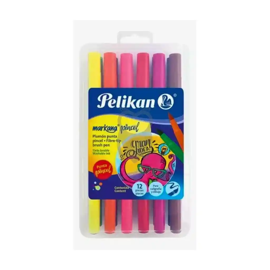 Marcador Lettering Pelikan X 12 Punta Pincel