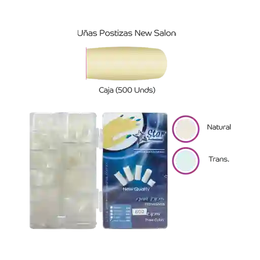 Uñas Postizas New Salon Cj. X 500 Pzas