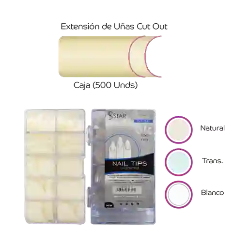 Uñas Extencion Cut Out Cj X 500 Pzas