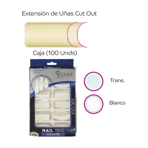 Uñas Extensiones Cut Out Cj X 100 Pzas