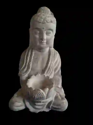 Porta Velas Buda De La Sabiduría En Piedra (22cm)