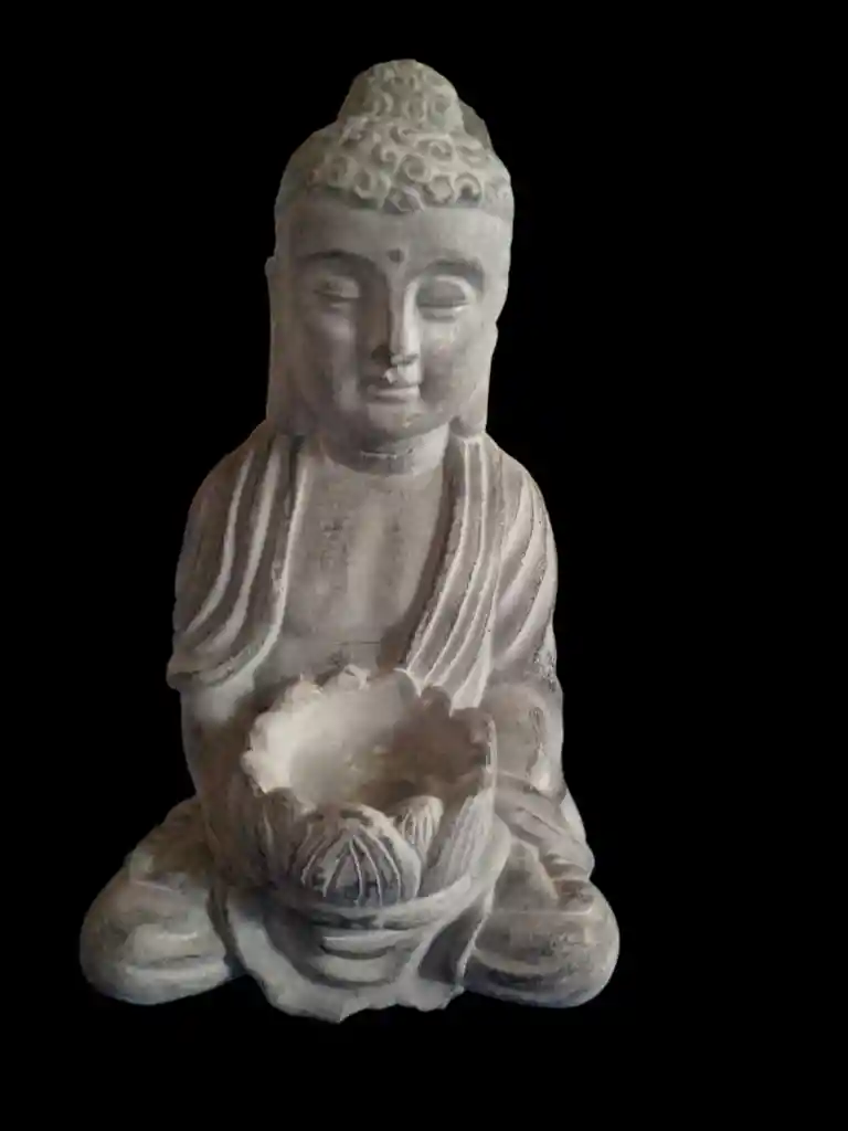 Porta Velas Buda De La Sabiduría En Piedra (22cm)