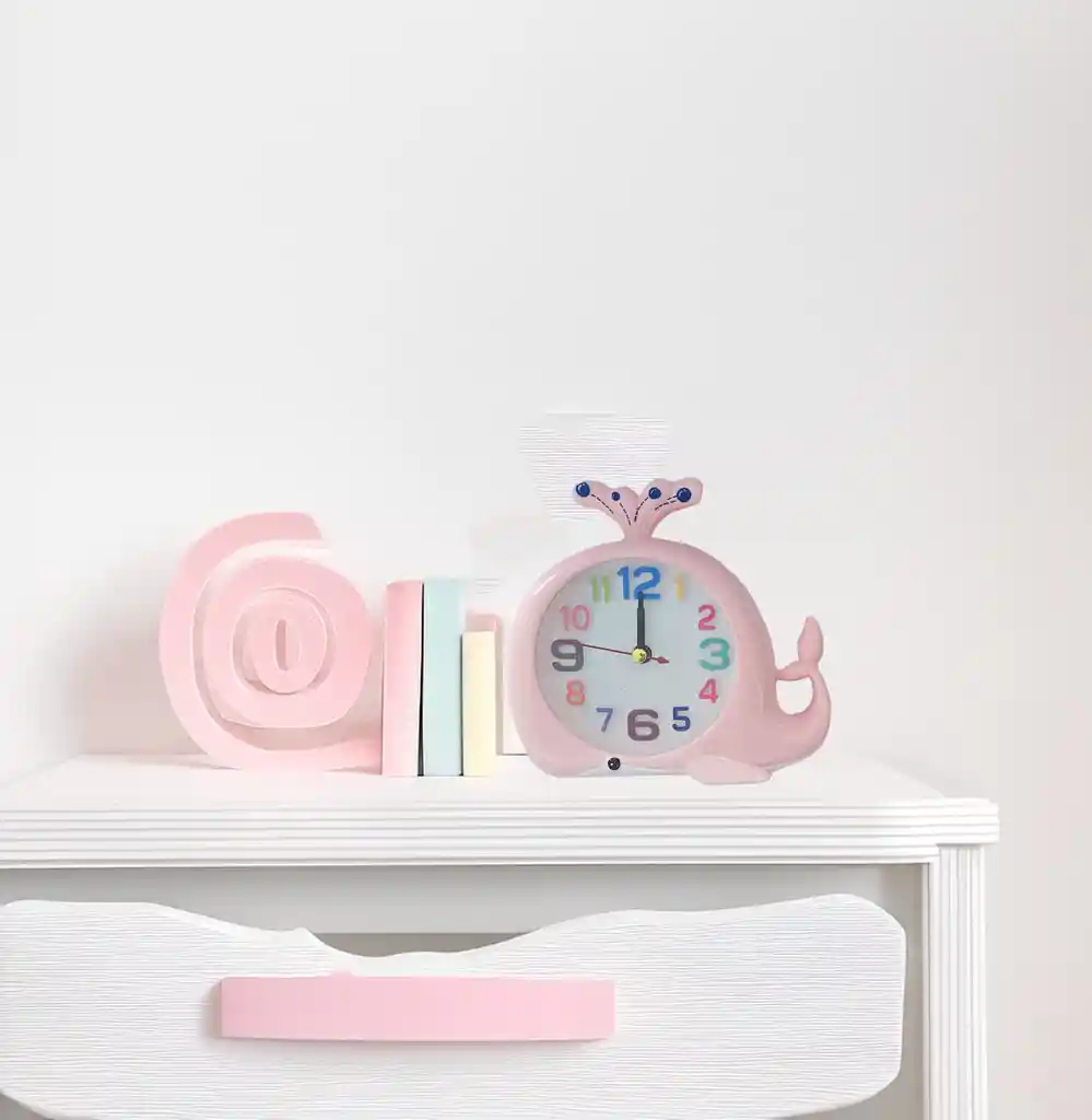 Reloj De Mesa Para Niños (a) Ballena Decoracion + Bateria