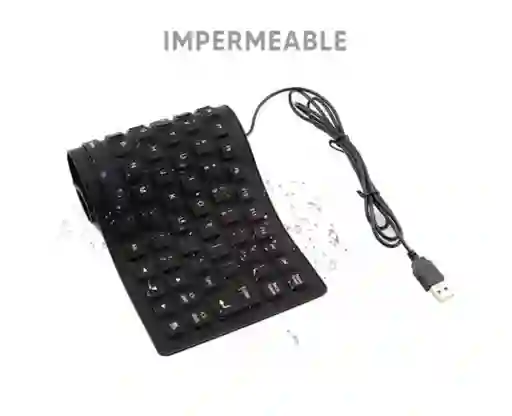 Teclado Flexible Usb Portable Viaje Salpicaduras Sin Pad Num