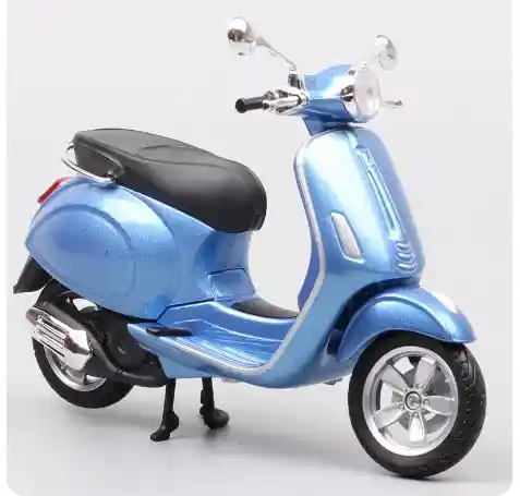 Moto Coleccionable Vespa Piaggio Primavera 150 Azul Modelo Moto Juguete Fiesta Regalos, Colección