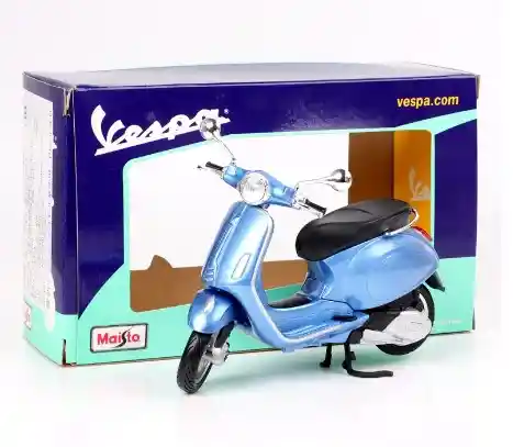 Moto Coleccionable Vespa Piaggio Primavera 150 Azul Modelo Moto Juguete Fiesta Regalos, Colección