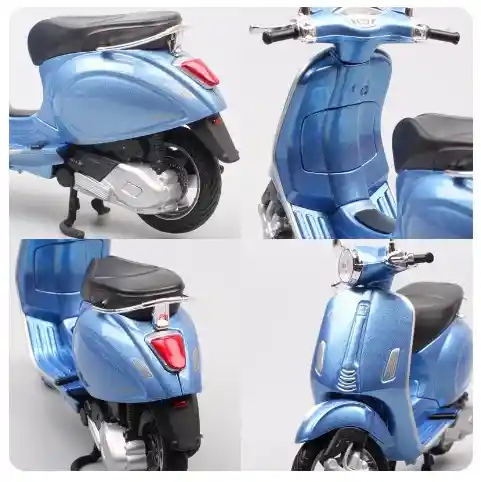 Moto Coleccionable Vespa Piaggio Primavera 150 Azul Modelo Moto Juguete Fiesta Regalos, Colección