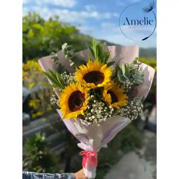 Bouquet De 3 Girasoles