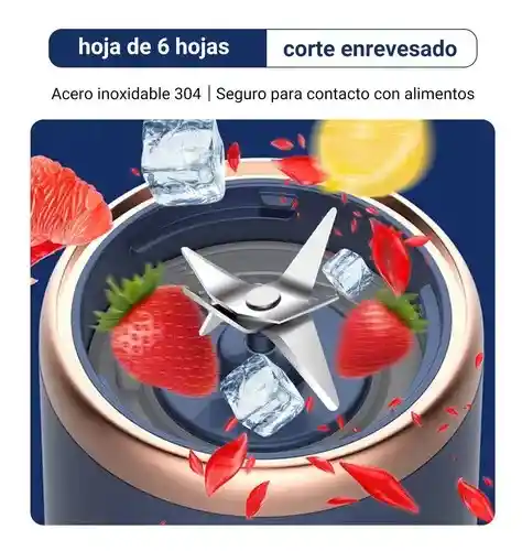Mini Vaso Licuadora Portatil Usb Recargable Doble Vaso 400ml Batidora