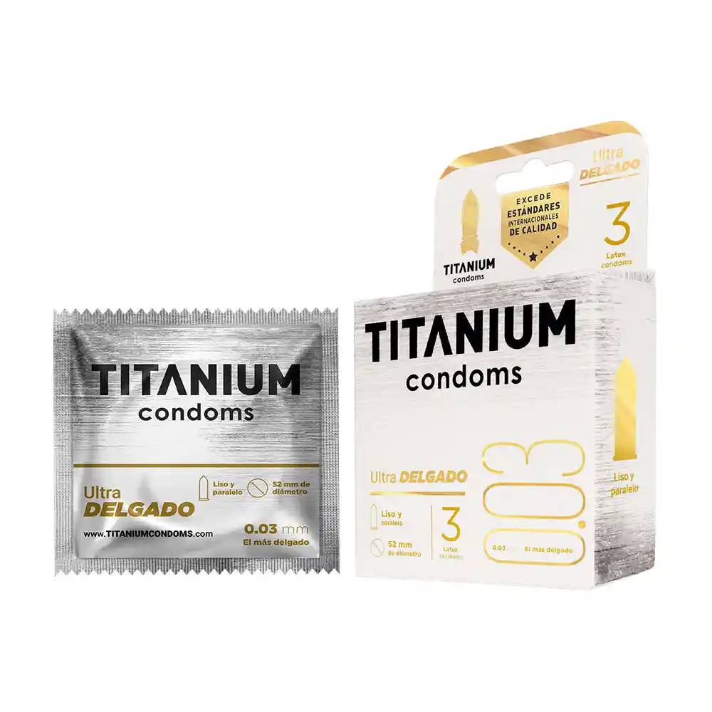 Condones Titanium Ultra Delgado X 3