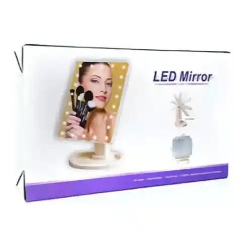 Led Mirror Espejo Cuadrado De Maquillaje , 16 Focos - Blanco