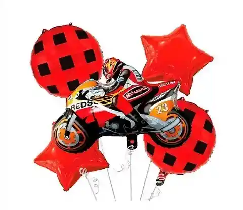 Bouquet X5 Globos Metalizados Moto Gp