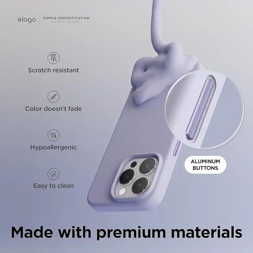 Elago Estuche Para Iphone 15 Pro Magsafe Silicone En Lavanda
