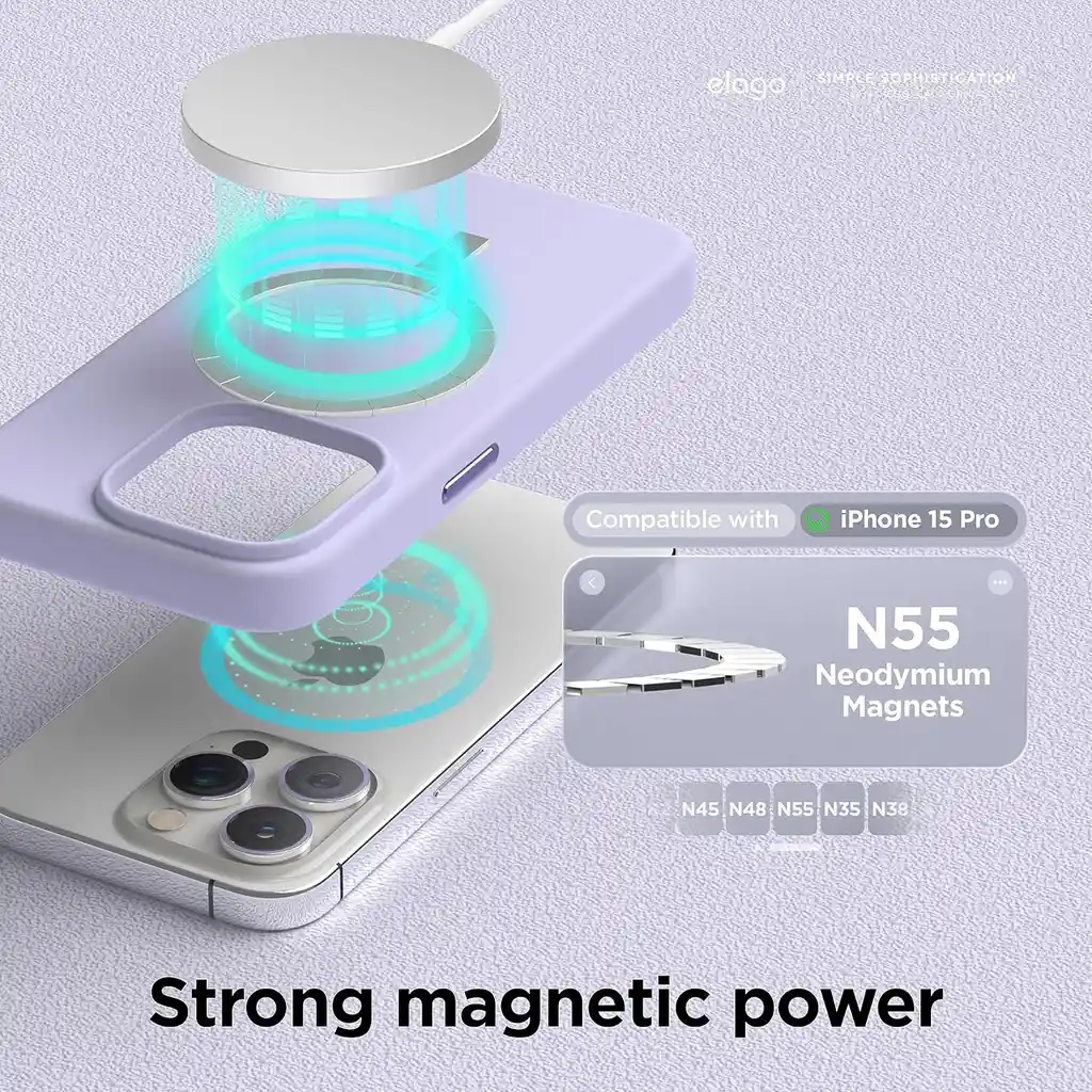 Elago Estuche Para Iphone 15 Pro Magsafe Silicone En Lavanda