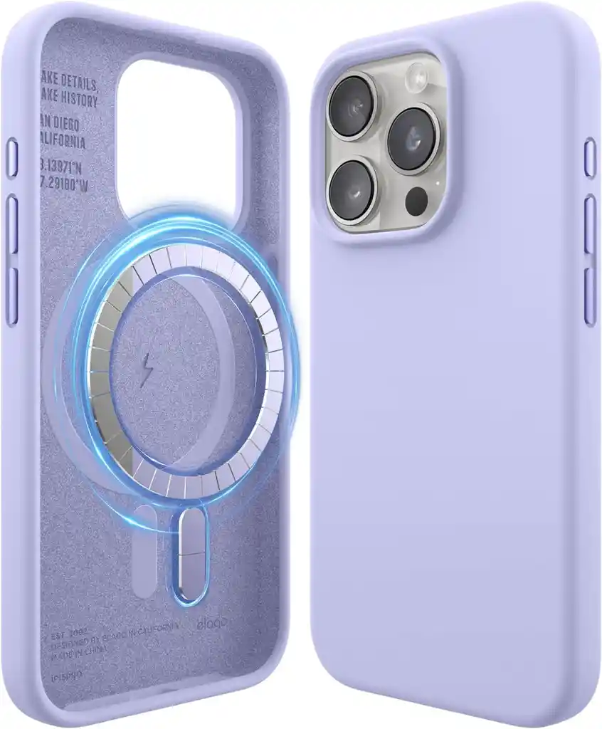 Elago Estuche Para Iphone 15 Pro Magsafe Silicone En Lavanda