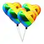 Globos Corazon Multicolor Lgtbi X 4