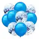 Set Globos Cromado R12 + Globos Con Confeti R 12