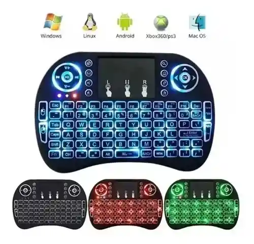 Mini Teclado Inalámbrico Airmouse Android Smart Tv Iluminado