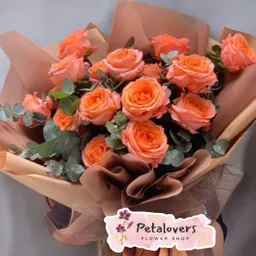 Flores Bouquet Rosas Naranjas