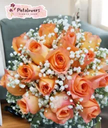 Ramo Bouquet De 12 Rosas Naranjas