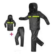 Traje Impermeable Termo Sellado Para Moto O Bicicleta, Traje De Protección A Dos Piezas Para Cuerpo Completo Con Linea Fluorescente