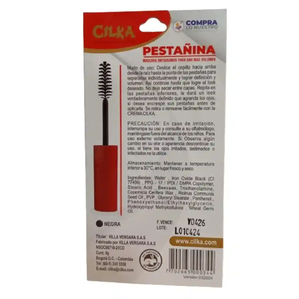 Cilka Pestañina Color Negro 9g