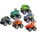 Set X6 Colección Carros Dinosaurio Juguetes Impulso 7cm Niño