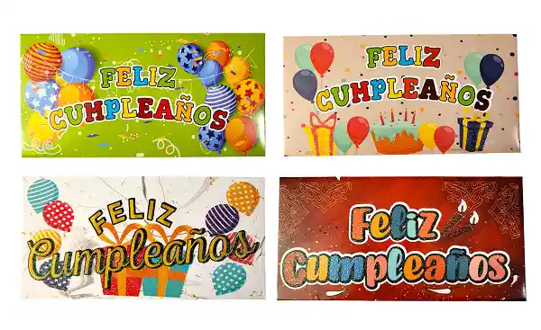 Set X 4 Sobres Lluvia De Sobres Cumpleaños