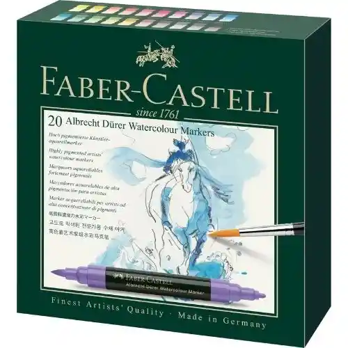 Faber Castell Marcadores Acuarelables Doble Punta X20