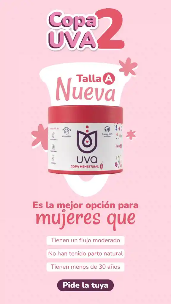 Copa Menstrual Uva 2 Talla A Salmón