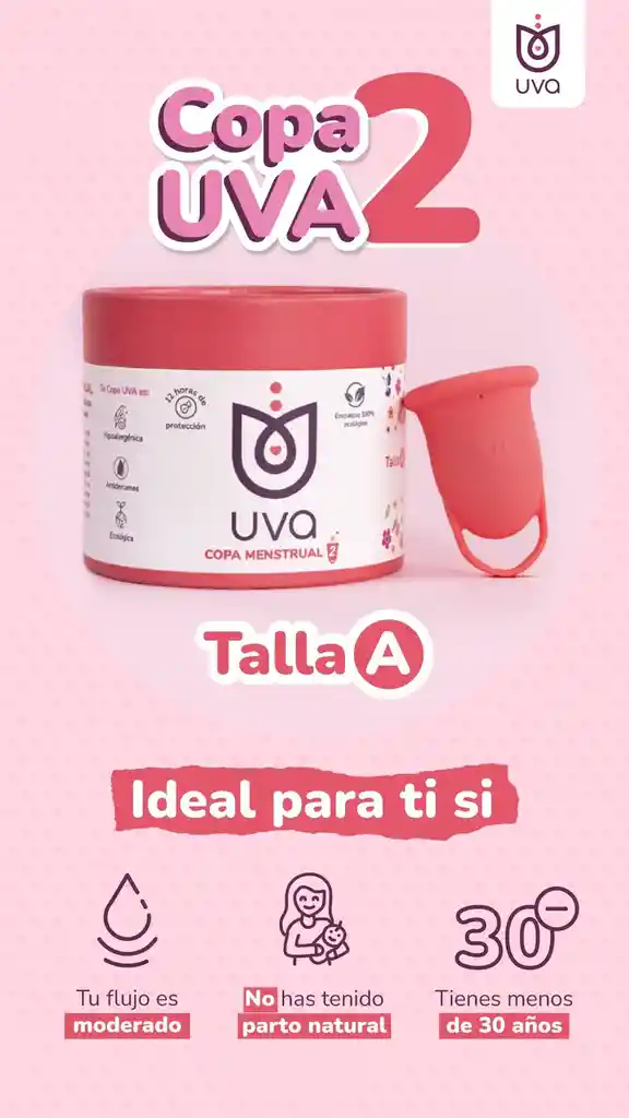 Copa Menstrual Uva 2 Talla A Salmón