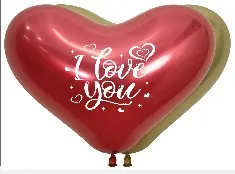 Globos Bombas Sempertex I Love You Brillante Corazon Rojo Y Dorado Paq 12 Und