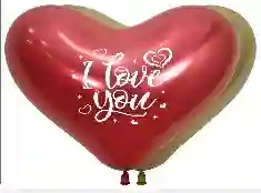 Globos Bombas Sempertex I Love You Brillante Corazon Rojo Y Dorado Paq 12 Und